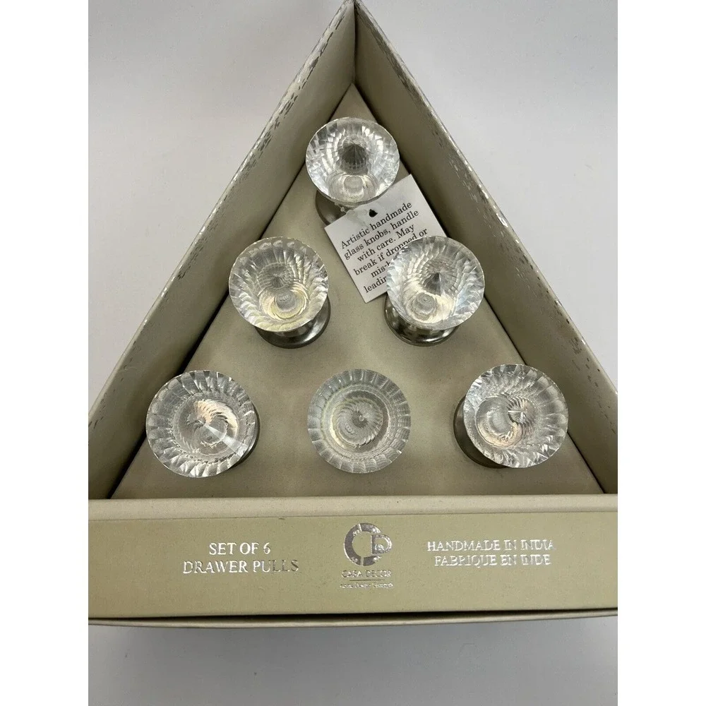 Casa Decor Handmade Crystal Drawer Pulls Set Of 6